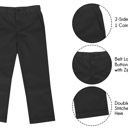 Black & Black & Black 6 3 Pack Boy's Stretch Slim Fit School Uniform Chino Pants